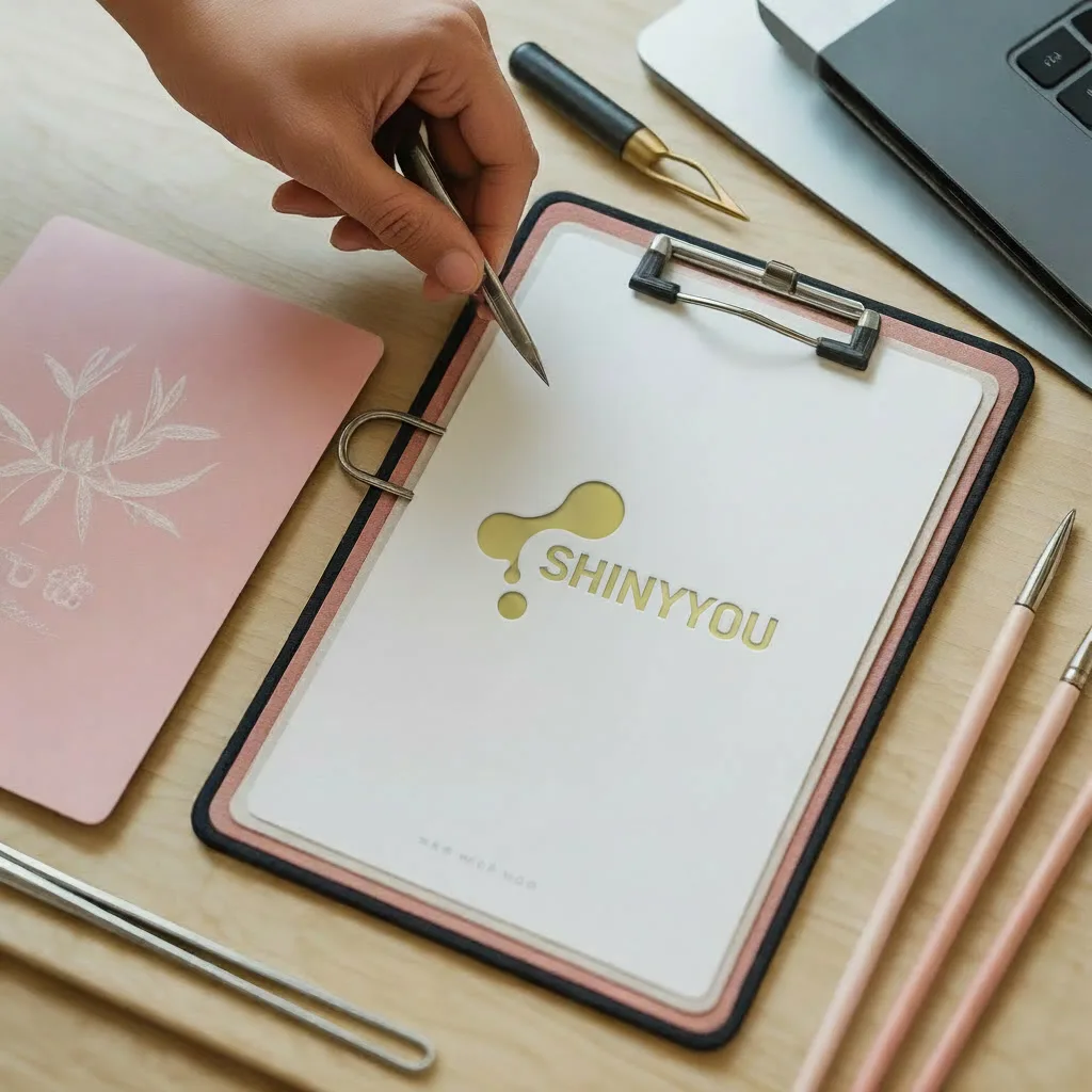 custom stationery logo printing quality control inspection in Shinyyou Stationery manufacturing facility