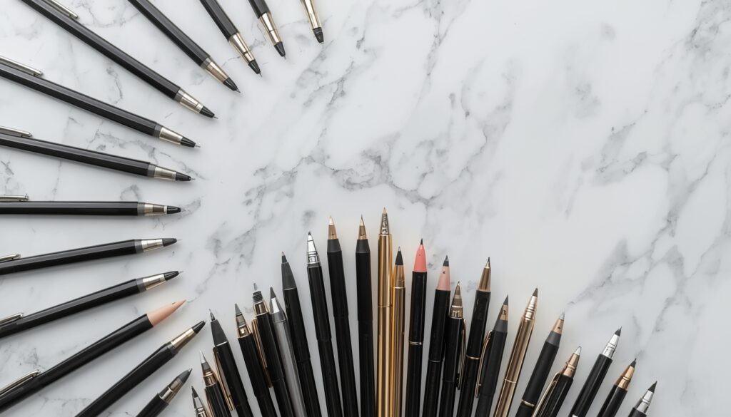 Gel Ink Pens: 10 Best Options for Writers in 2026 1 Collection of gel ink pens in various colors including black pastel metallic and neon arranged in a flat lay on white marble